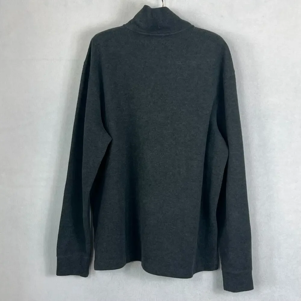 Polo Ralph Lauren Pullover Sweatshirt Large Mock Neck Quarter Zip 100% Cotton
